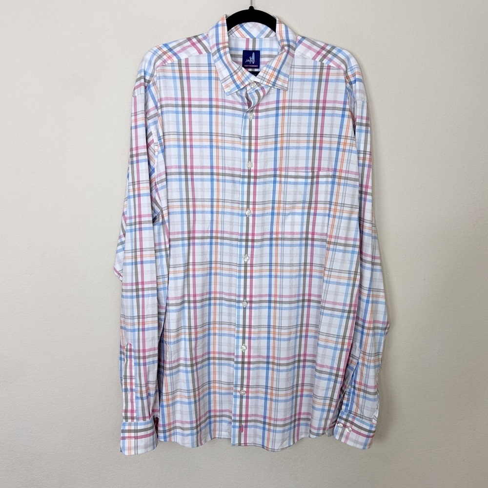 Johnnie-O Performance Button Up Shirt Mens Size LT